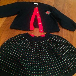 Girls Cardigan and skirt